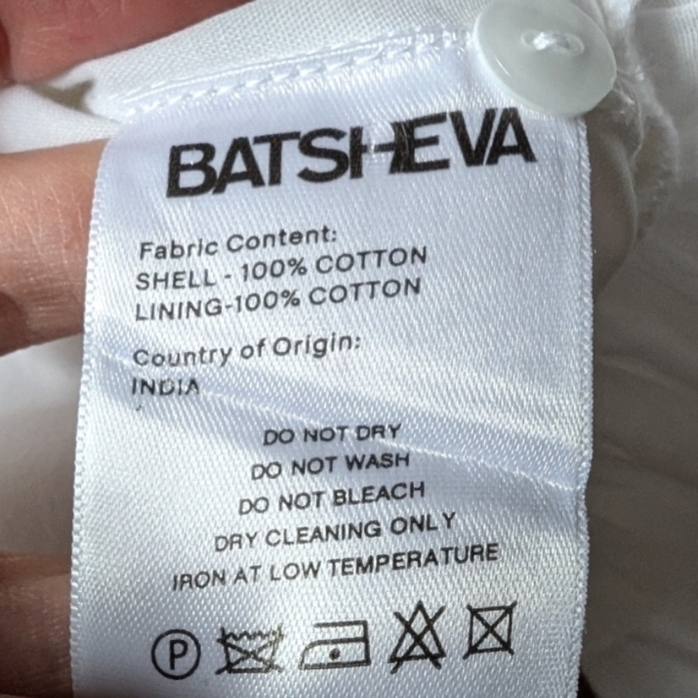 NWOT Batsheva 6 Grace Blouse White 
Victorian Cottagecore Prairie Lace Poplin - Picture 7 of 11